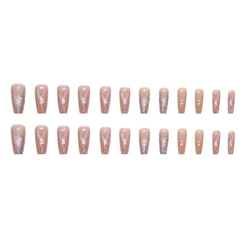 Stylish Mid-Length Wearable Ballet Fake Nails