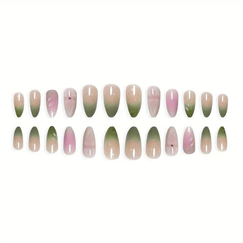 Wearable Floral Design Removable Fake Nails