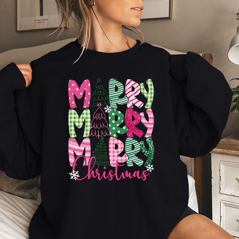 Festive Christmas Character Print Loose Fit Sweatshirt