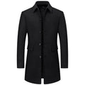Men's New Mid-Length Woolen Coat | Lapel Collar Casual Winter Jacket