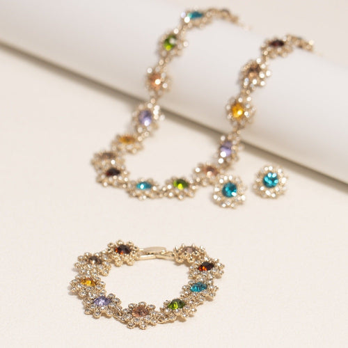 Chic Women's Colorful Crystal Rhinestone Jewelry Set