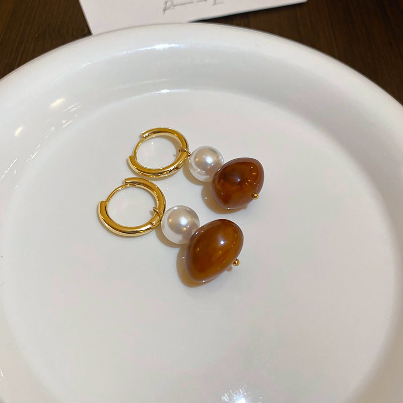 Round Retro Geometric Drop Earrings