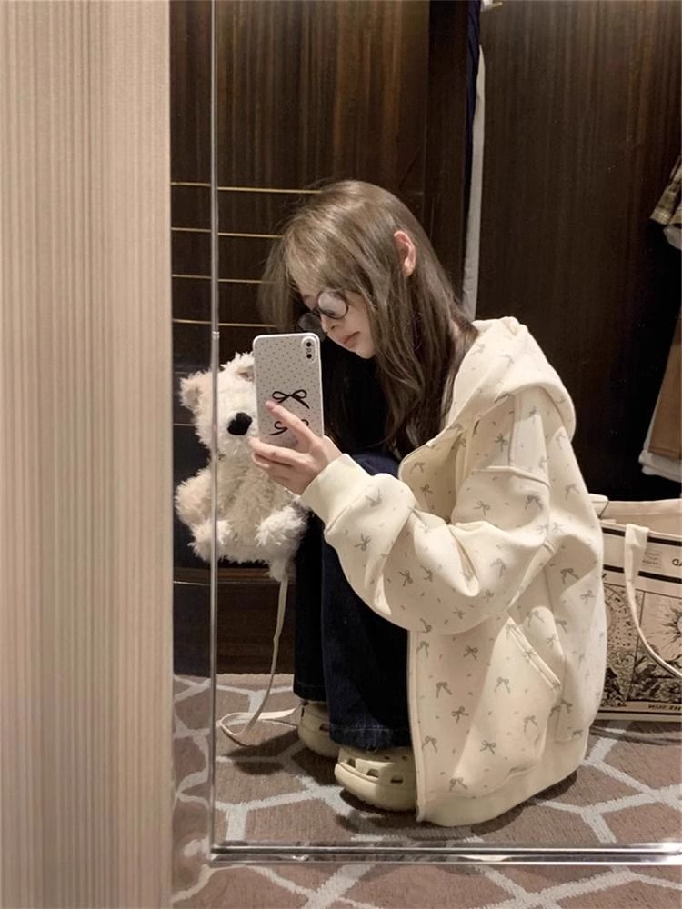 Casual Full-Zip Loose Fit Cardigan for Women