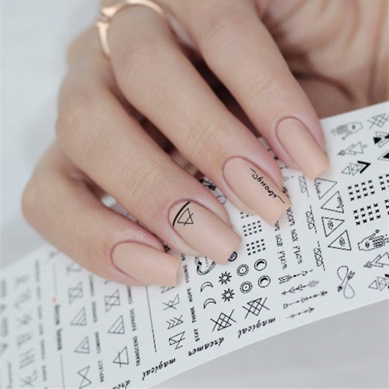 Adhesive Geometric Nail Art Wraps