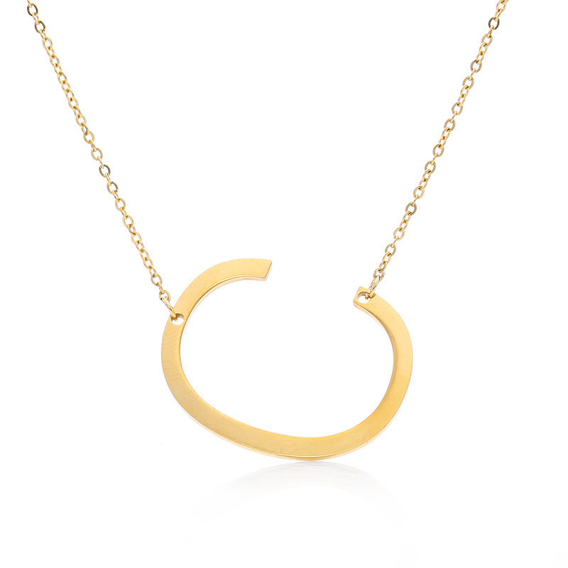 Rose Gold Plated Initial Letter Pendant Necklace