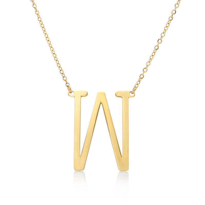 Rose Gold Plated Initial Letter Pendant Necklace