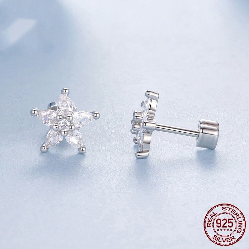 Original Shining Zircon Flower Stud Earrings