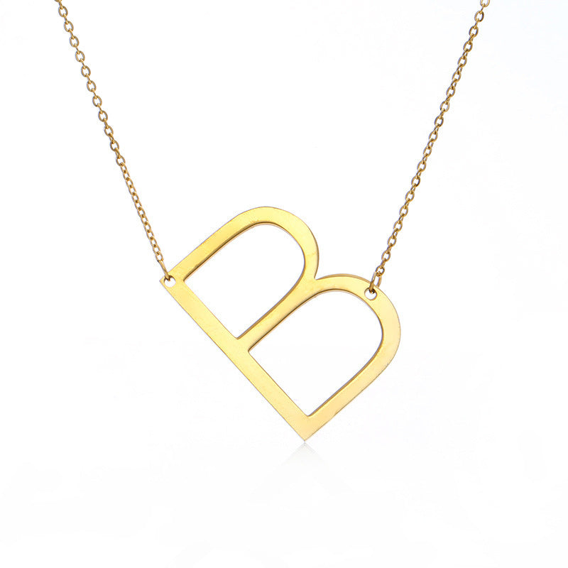 Rose Gold Plated Initial Letter Pendant Necklace