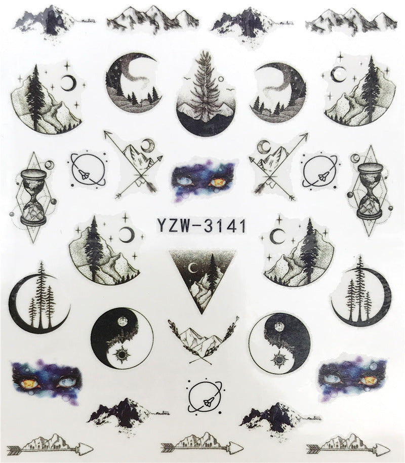 Spooky Seahorse & Autumn Maple Nail Water Stickers