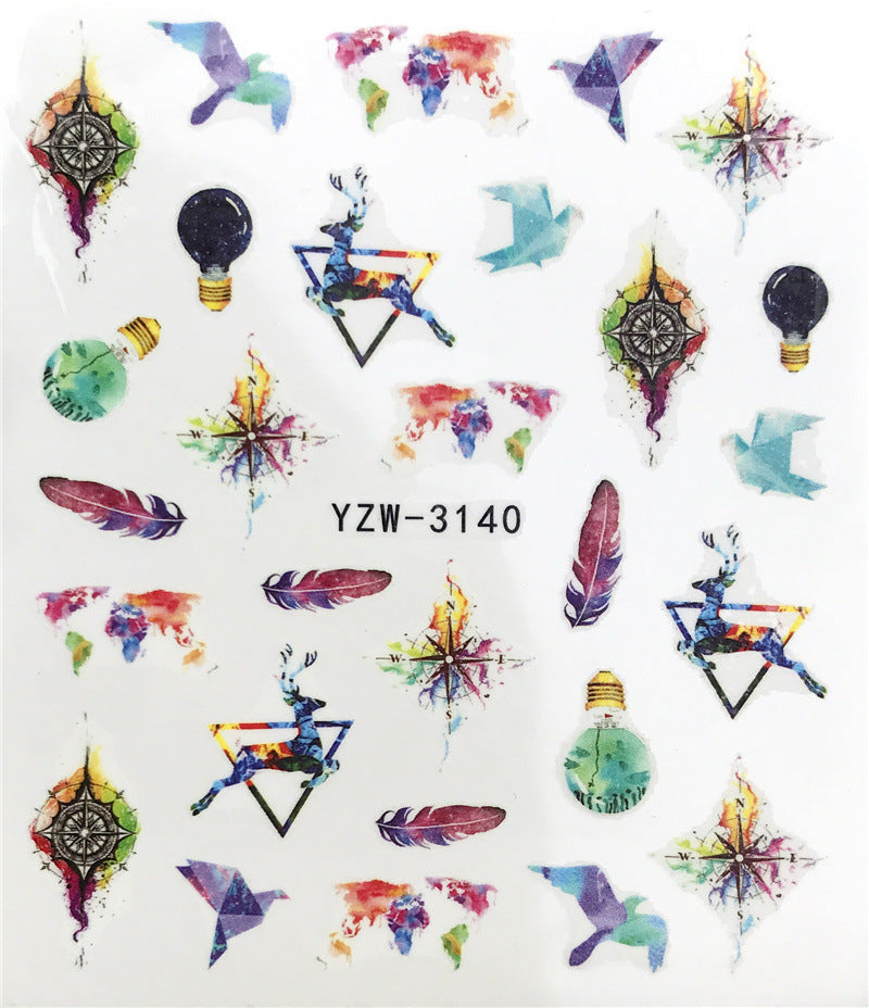 Spooky Seahorse & Autumn Maple Nail Water Stickers