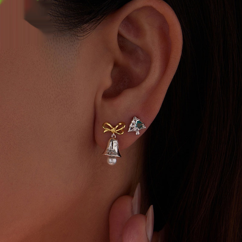Festive Bell & Snowflake Drop Earrings