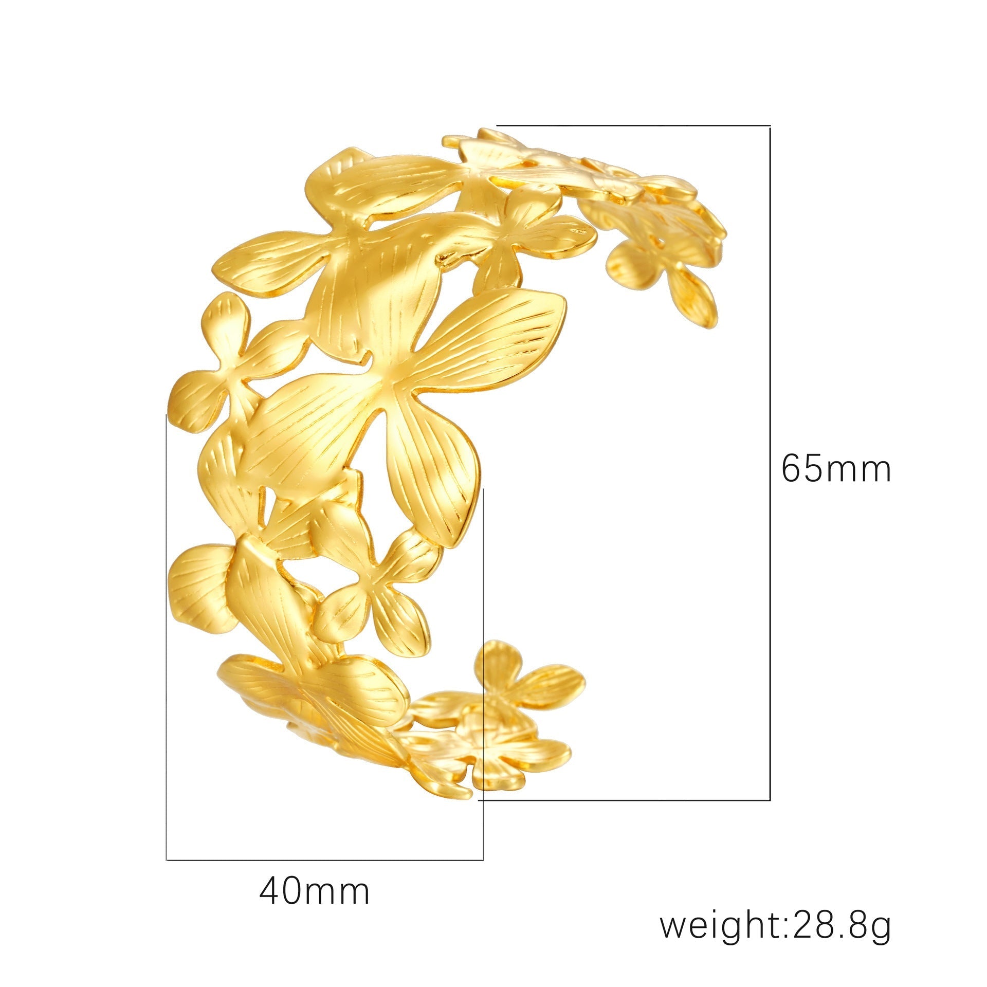 Chic Women's Open-End Stainless Steel C-Shaped Cuff Bracelet