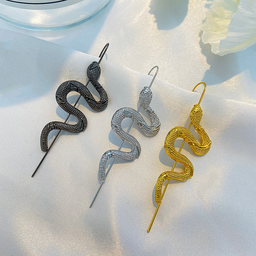 Unique Simulated Snake Drop Earrings