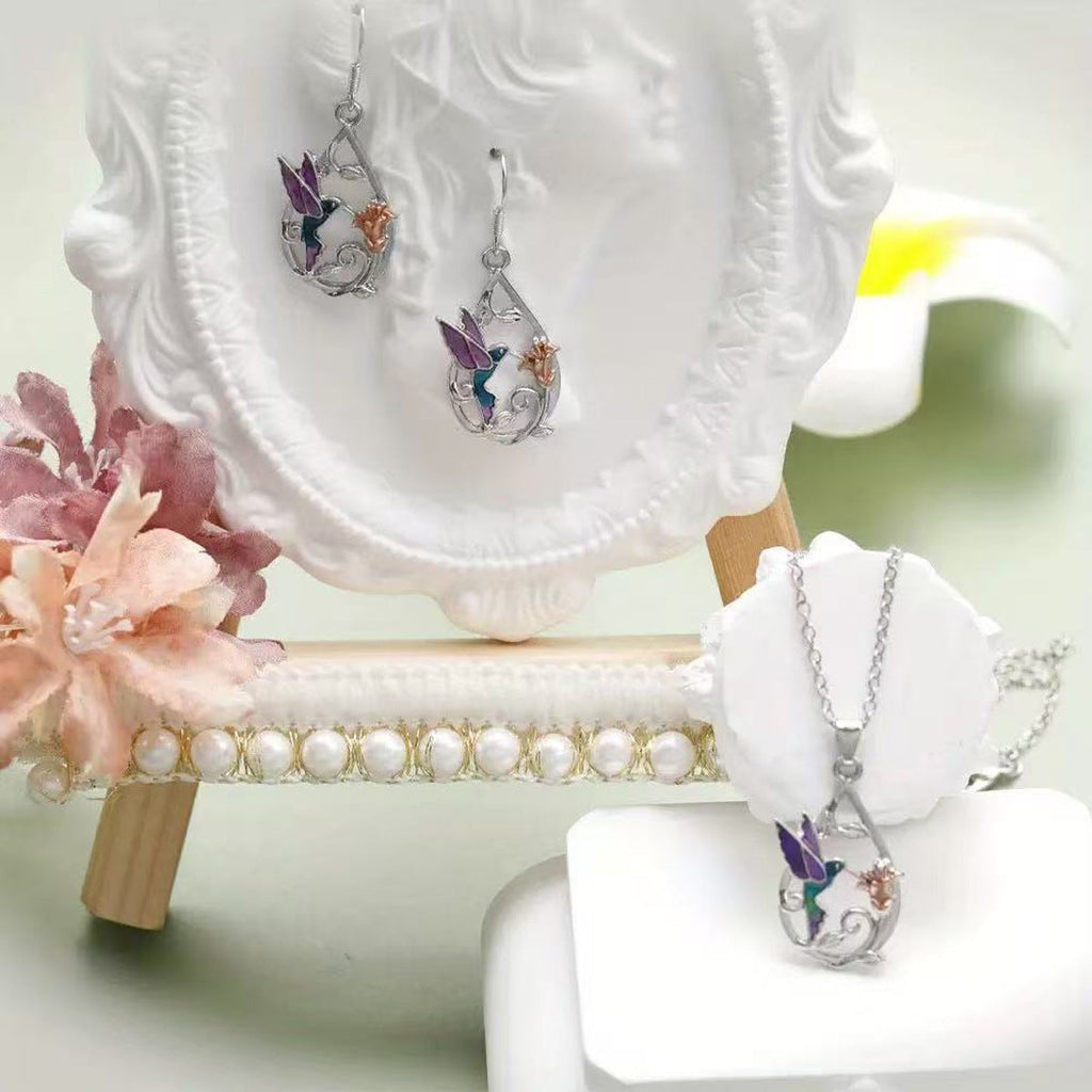 Hummingbird Dripping Oil Jewelry Set