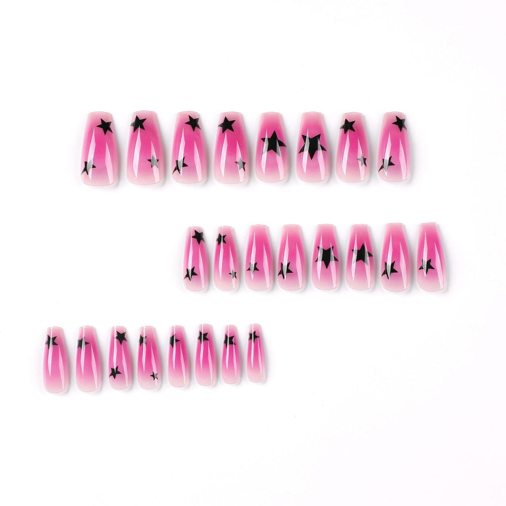 Wearable Black & Ice Purple Press-On Fake Nails