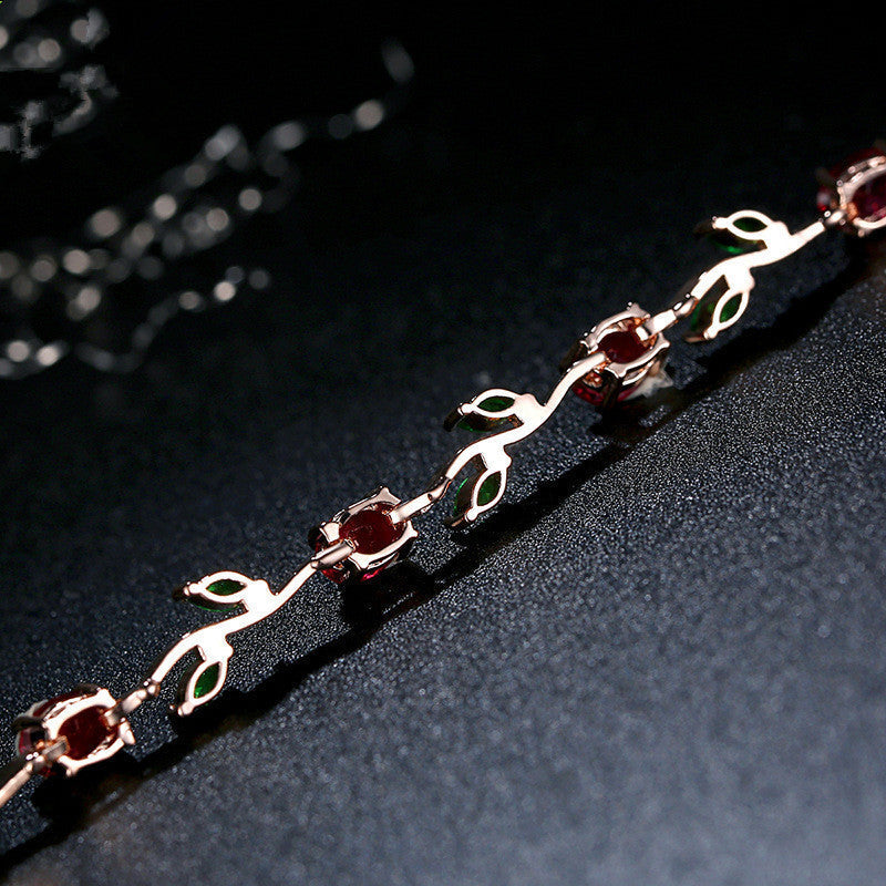 Elegant Crystal Plated Link Bracelet