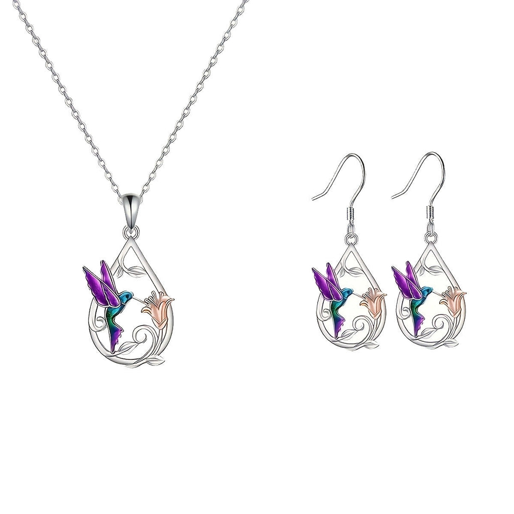 Hummingbird Dripping Oil Jewelry Set