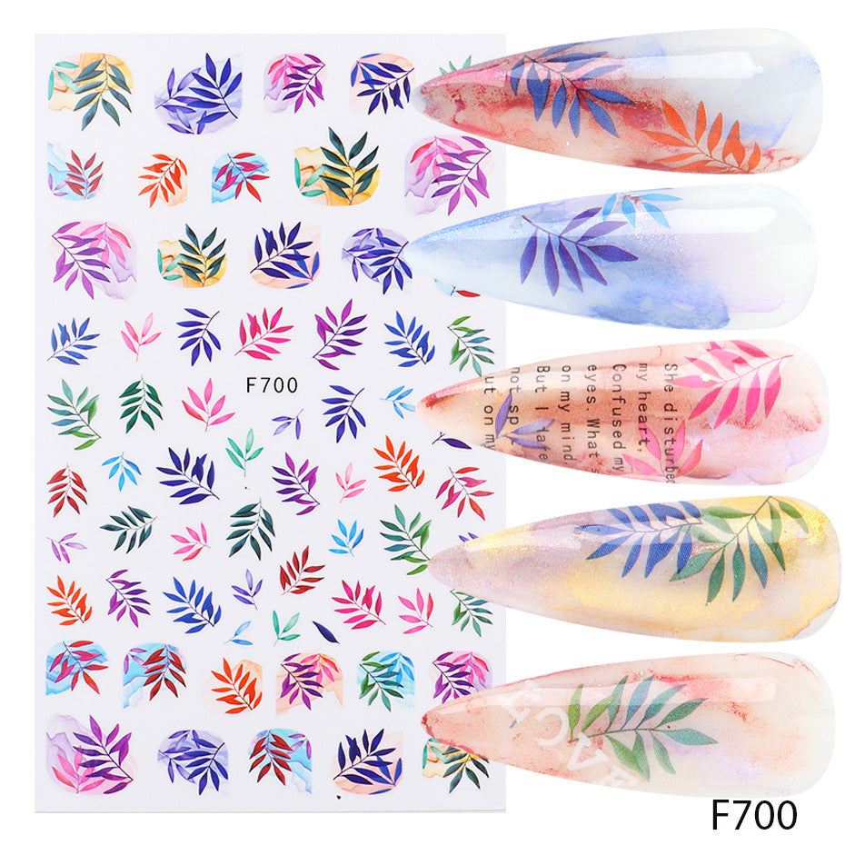 Elegant Flower Pattern Nail Stickers