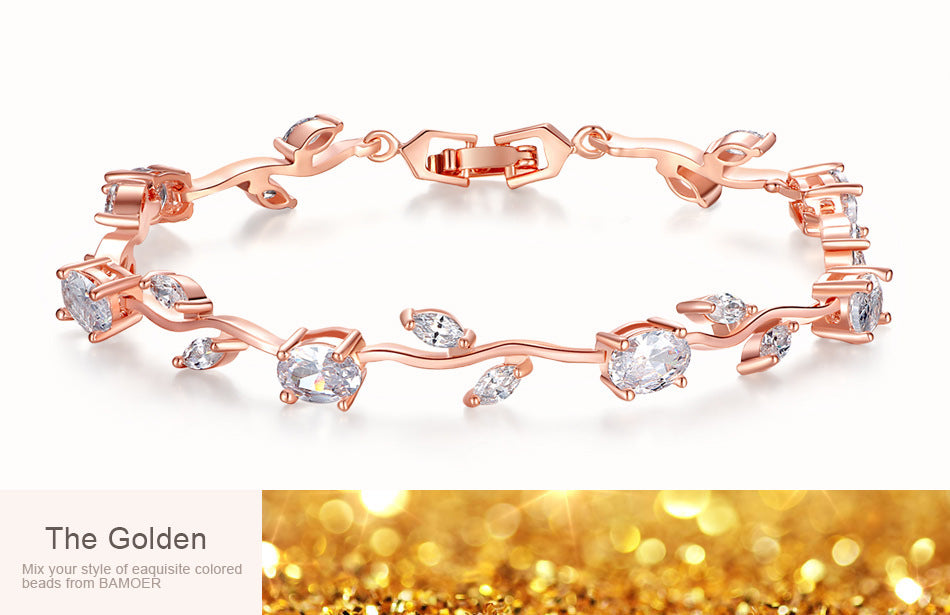 Elegant Crystal Plated Link Bracelet