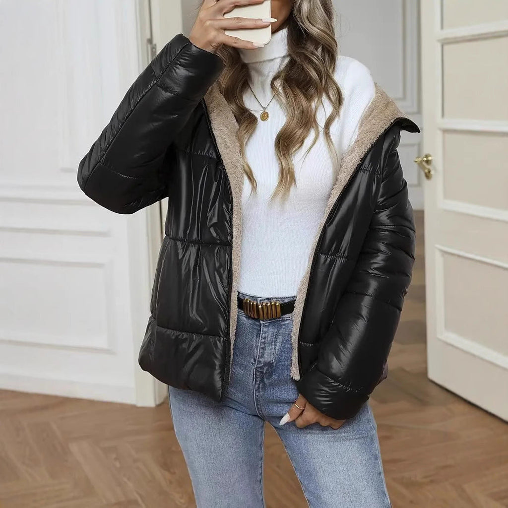 Women's Lambswool Lined Short Padded Coat