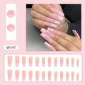 Cute Heart and Stripe Pattern Fake Nails