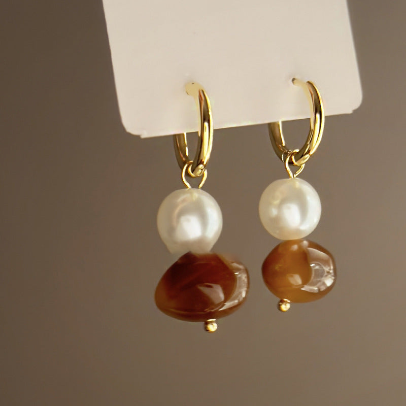 Round Retro Geometric Drop Earrings