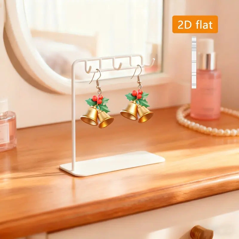 Cute Holiday Tree and Bell Charm Casual Earrings