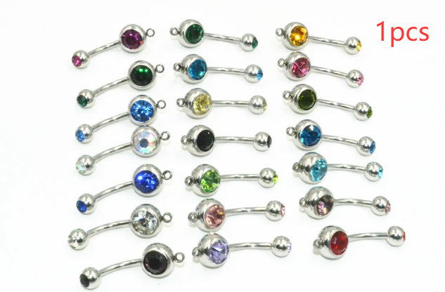 Sparkling Czech Crystal Medical Steel Belly Button Jewelry
