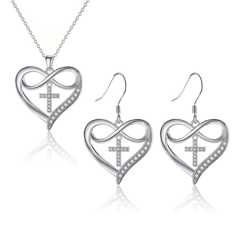 Minimalist Heart & Cross Design Necklace for Women