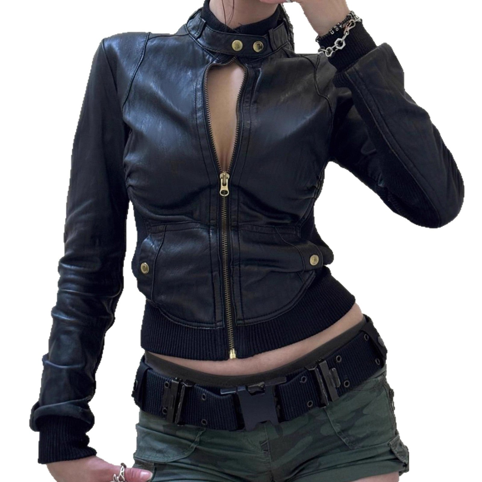 American Style Locomotive Short Leather Jacket