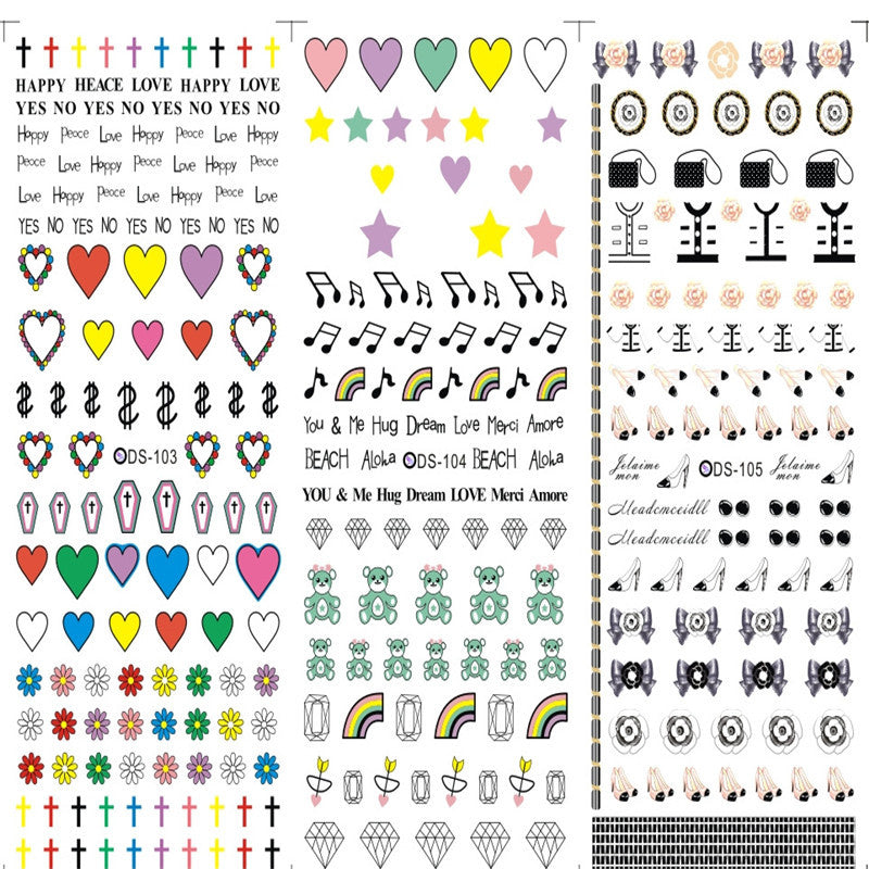 Adhesive Water Decal Nail Wraps