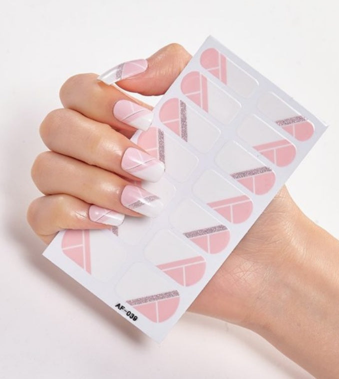Adhesive Nail Polish Wraps with Glue