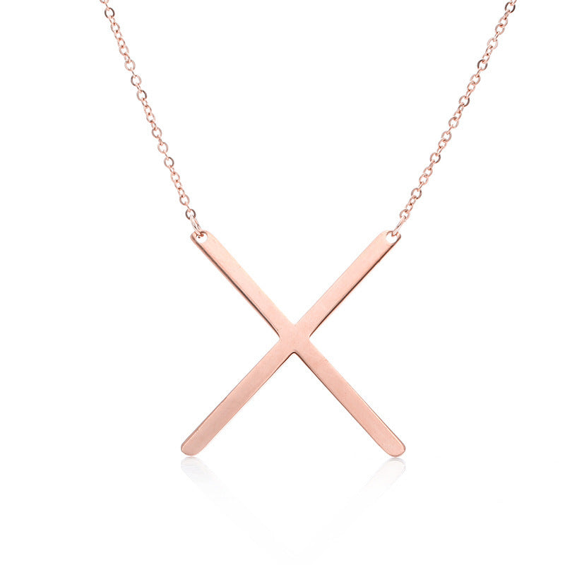 Rose Gold Plated Initial Letter Pendant Necklace