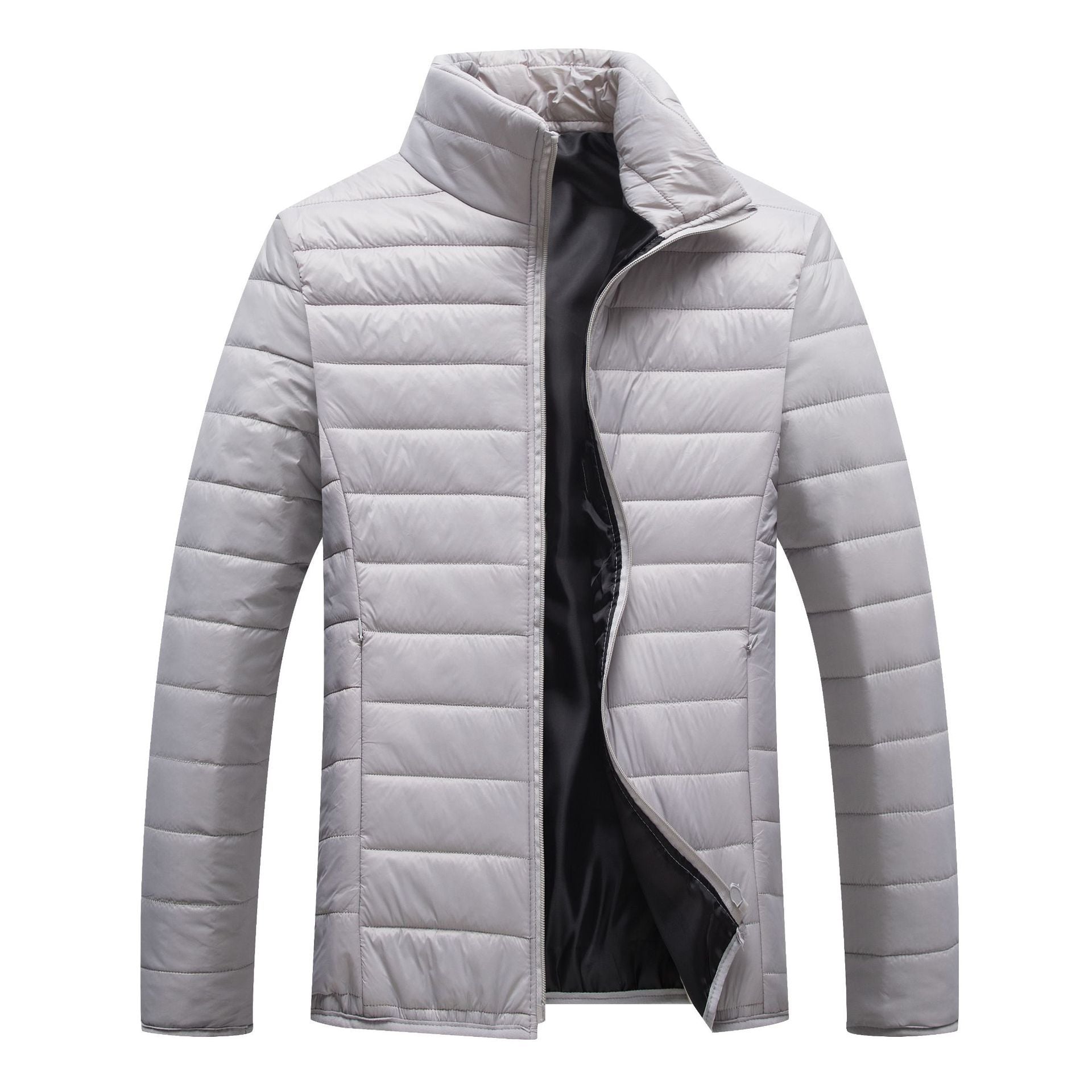 Warm Candy Color Cotton Padded Jacket | Men's Casual Zip-Up Hooded Coat