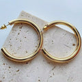 Chunky Copper Gold-Plated Statement Hoop Earrings
