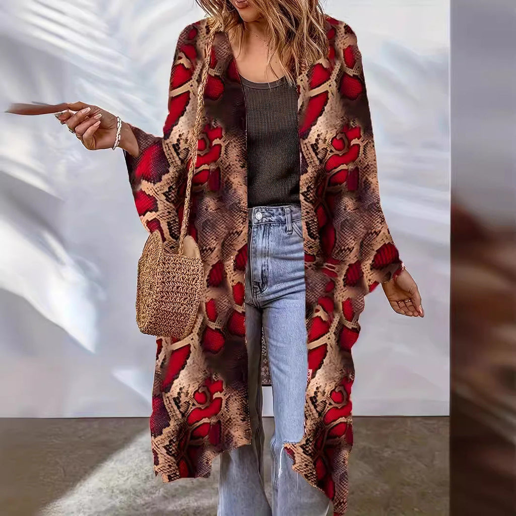 Women's Loose Aztec Cardigan Cloak