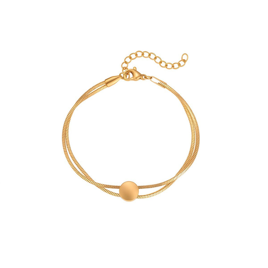 Women's Minimalist 18K Gold Plated Titanium Snake Chain Bracelet
