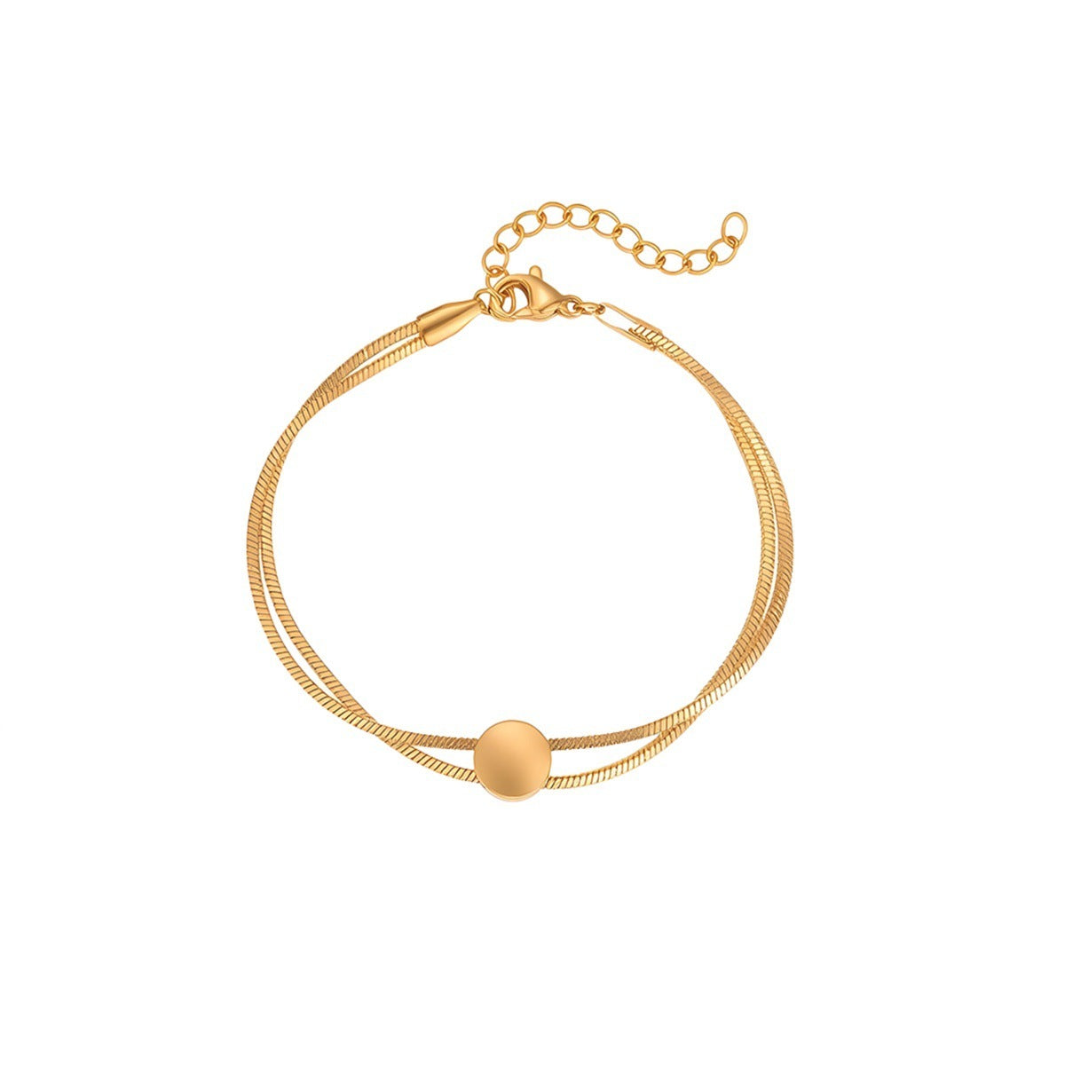 Women's Minimalist 18K Gold Plated Titanium Snake Chain Bracelet