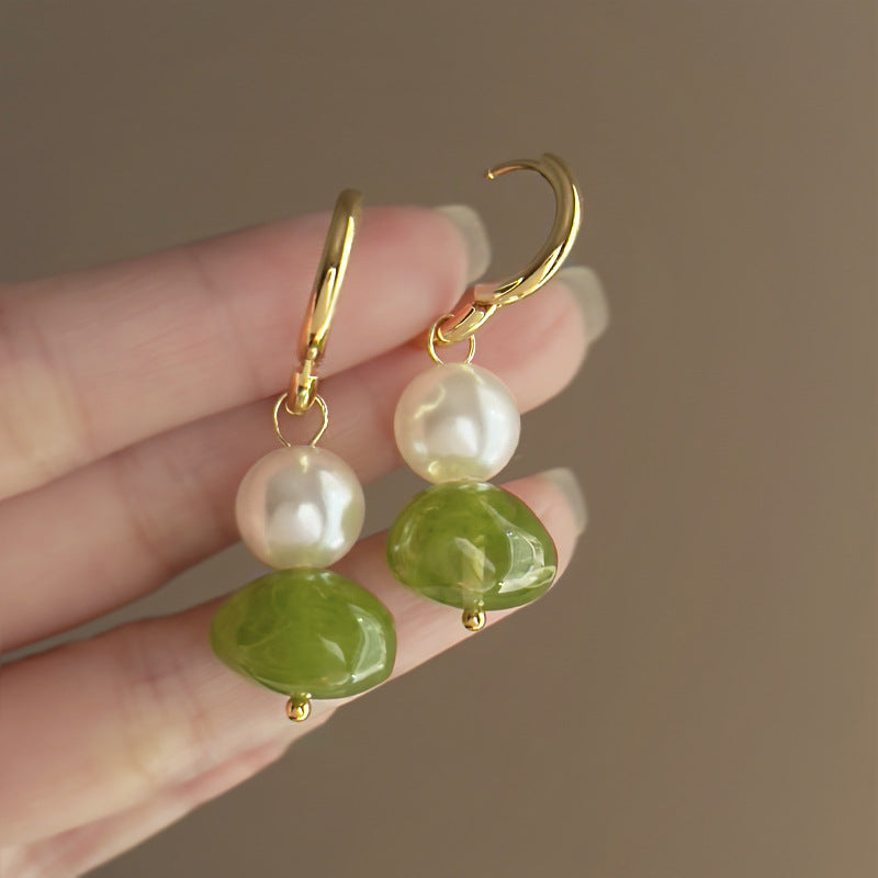 Round Retro Geometric Drop Earrings