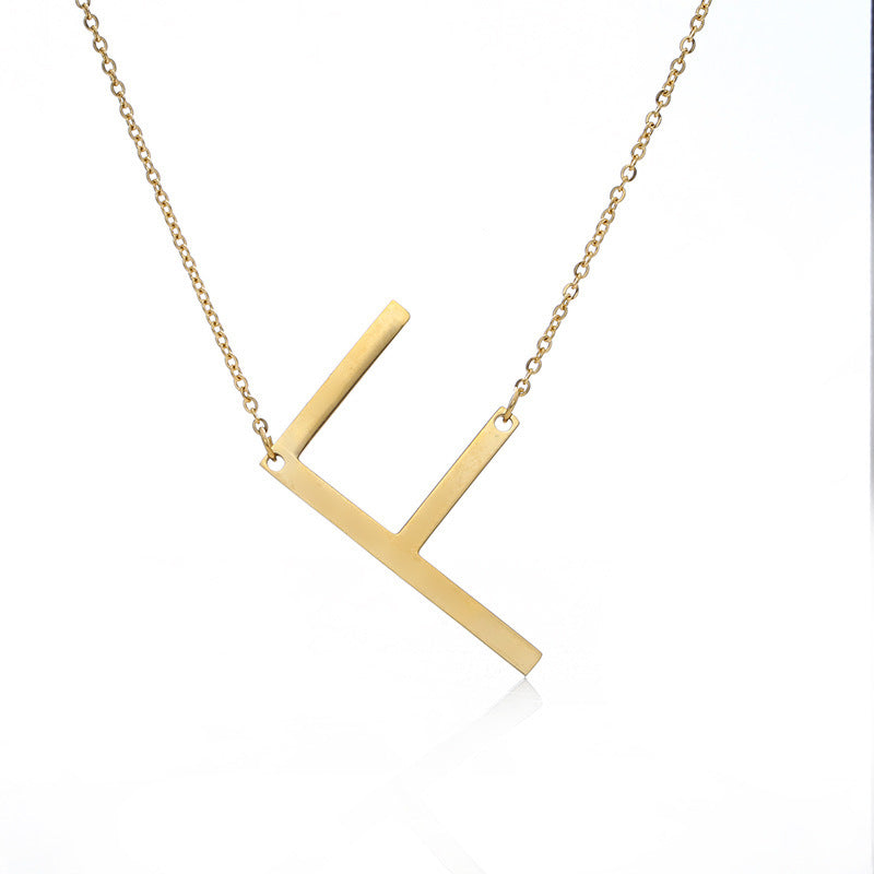 Rose Gold Plated Initial Letter Pendant Necklace