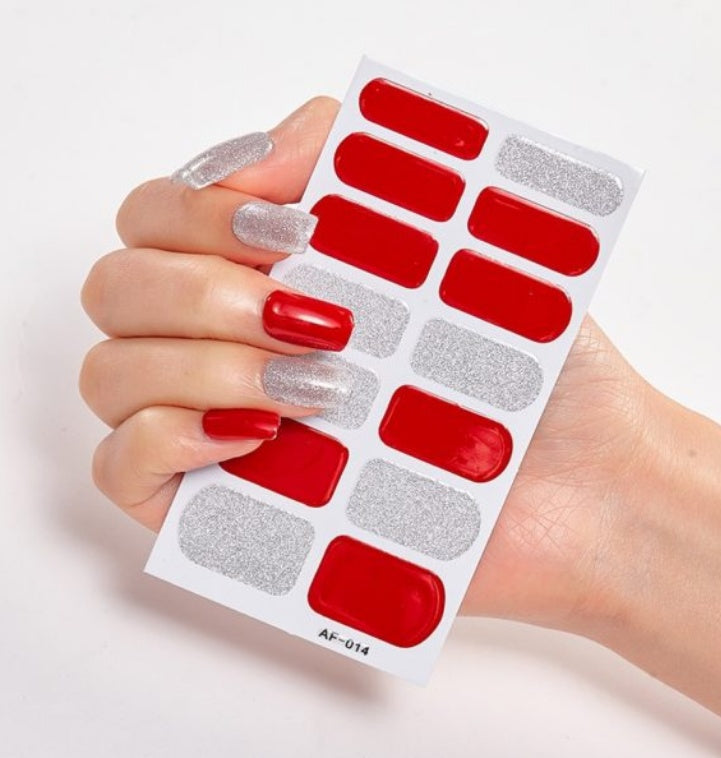 Adhesive Nail Polish Wraps with Glue