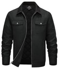 Men's Casual Cotton Padded Coat | Loose Fit, Solid Color, Polo Collar Warm Jacket
