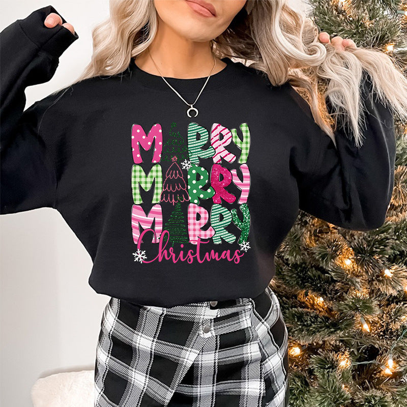 Festive Christmas Character Print Loose Fit Sweatshirt