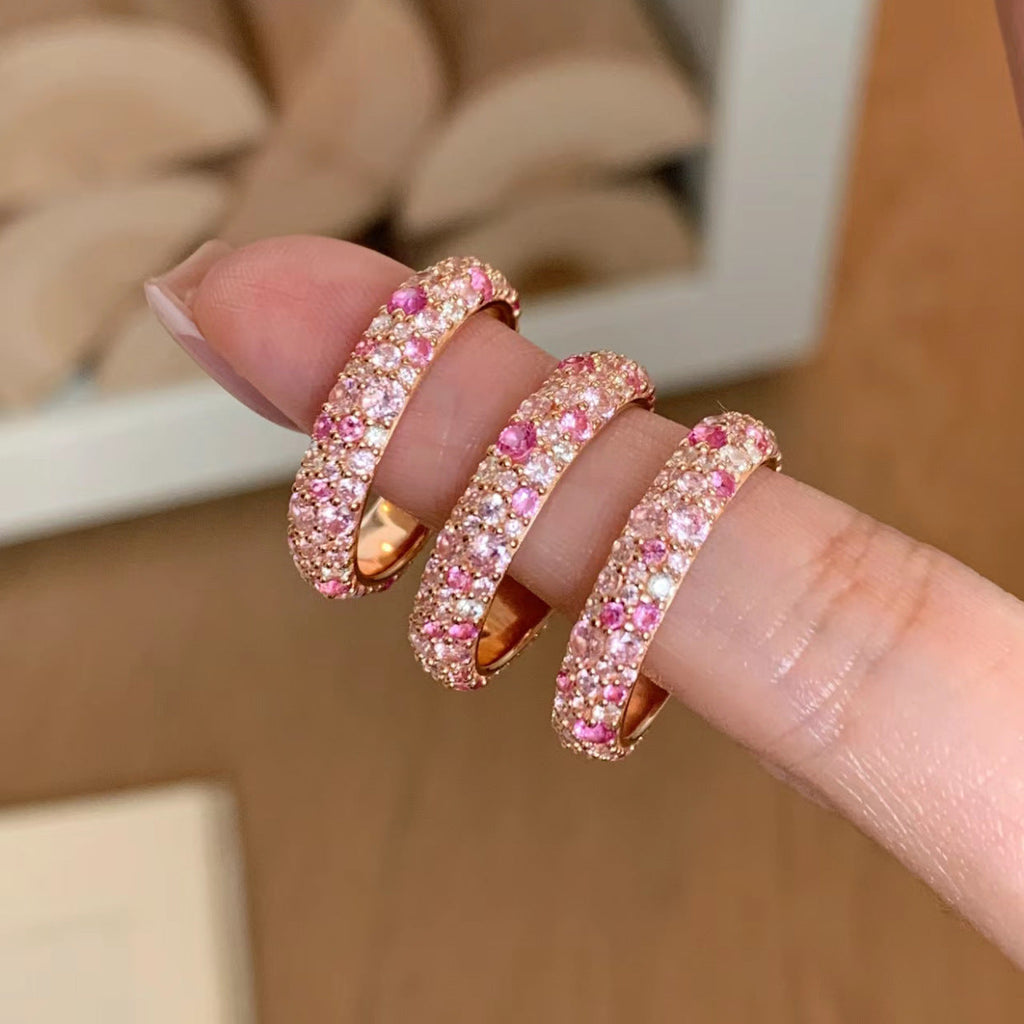 Women's Elegant Light Luxury Pave Diamond Stacking Ring