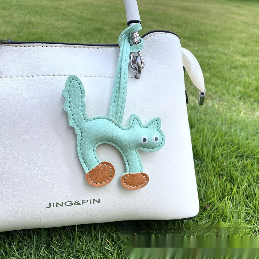 Cute Women's Mini Leather Cat Handbag/Purse Pendant