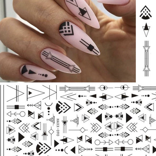 Black Butterfly & White Flower Nail Decals