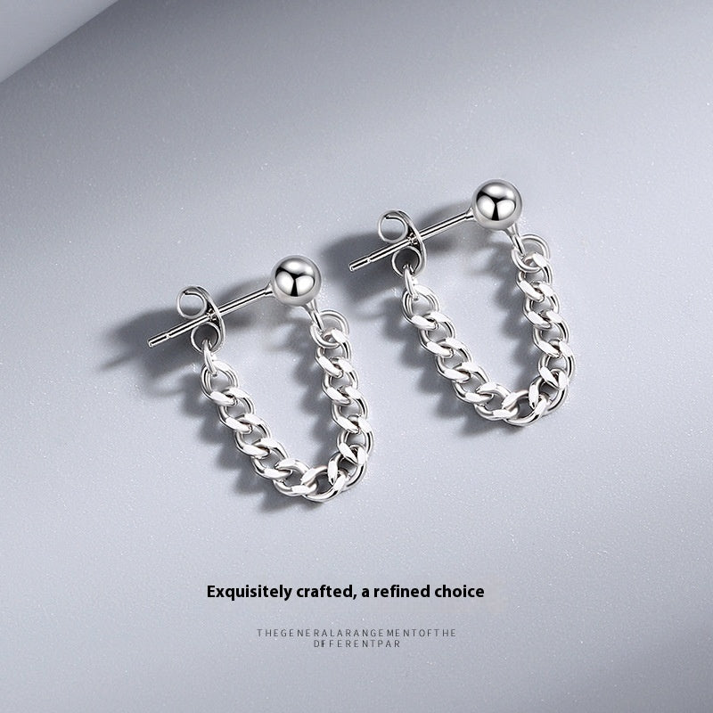 Minimalist Chain Stud Earrings in S925