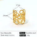 Simple Glossy Stainless Steel 18K Gold Plated Ring