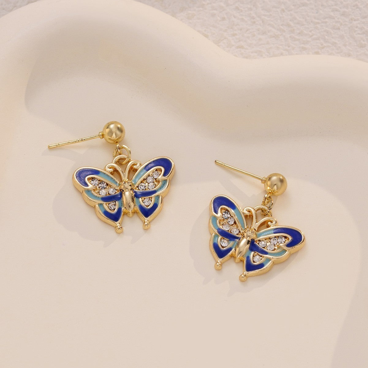 Dripping Oil Butterfly Stud Earrings