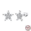 Original Shining Zircon Flower Stud Earrings